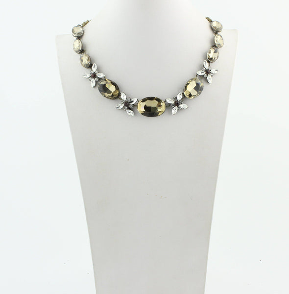 Floral Crystal Necklaces N1873: Champagne