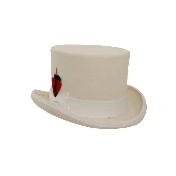 Lightweight Wool Top Hat - Style Majestic: White / LG