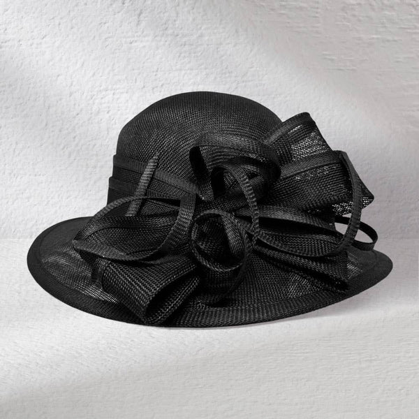 Two Tone Bow Accent Elegant Sinamay Dressy Hat: Beige,Brown