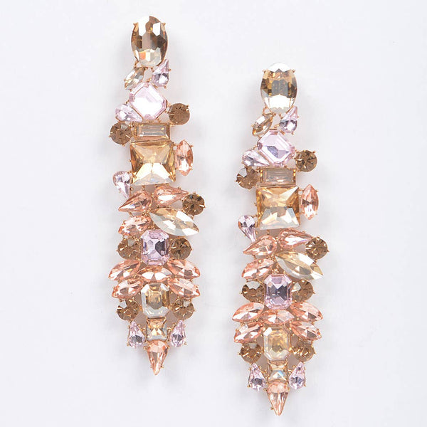 Multi Rhinestone Earring: Multicolor