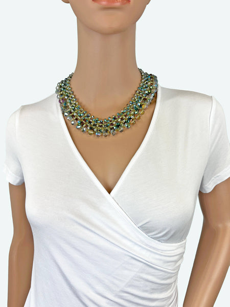 Crystal Statement Necklace: Jet Black