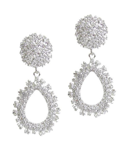 Large Silver Teardrop Earrings