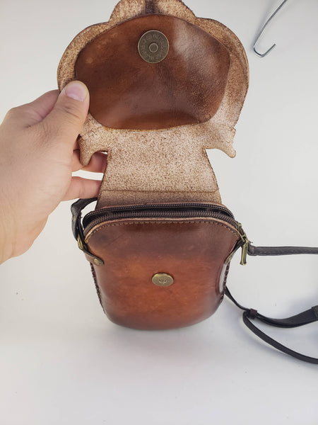 Brown Leather Fox Purse