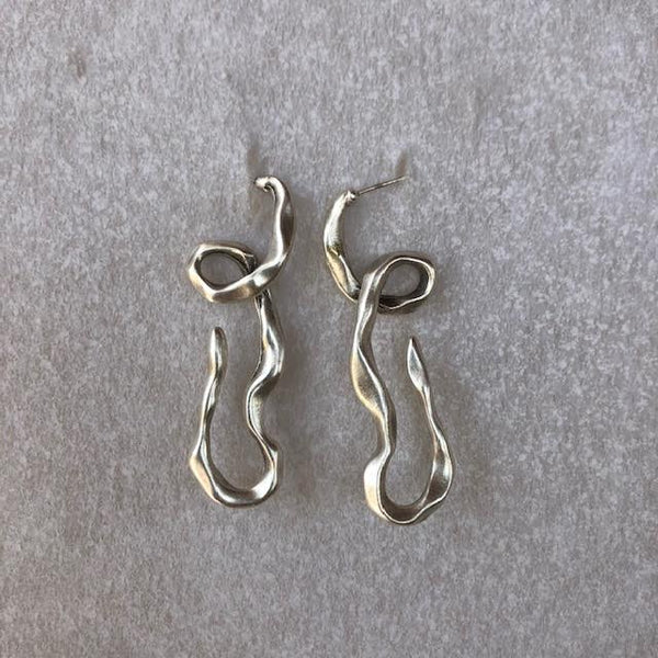 Echo texture earrings, silver plated