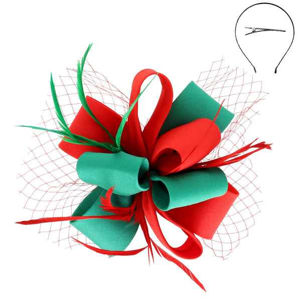 Feathered Loopy Sinamay Fascinator : Grey