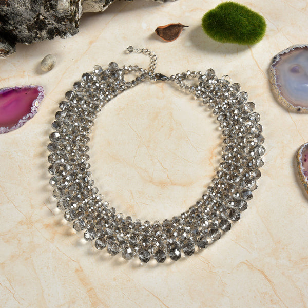 Crystal Statement Necklace: Jet Black