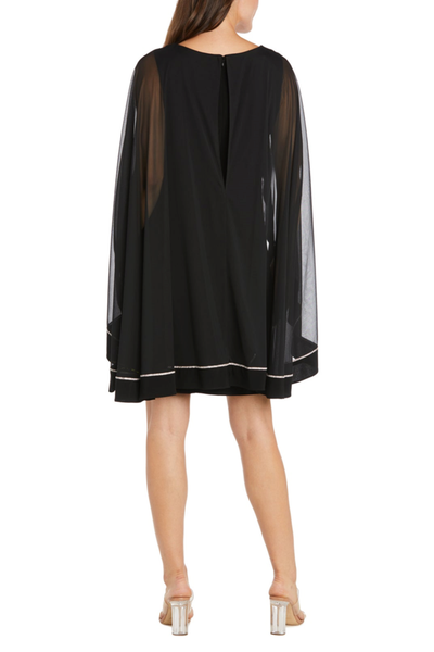 RM Richards Embellished Capelet Sheath Dress: BLACK / 18