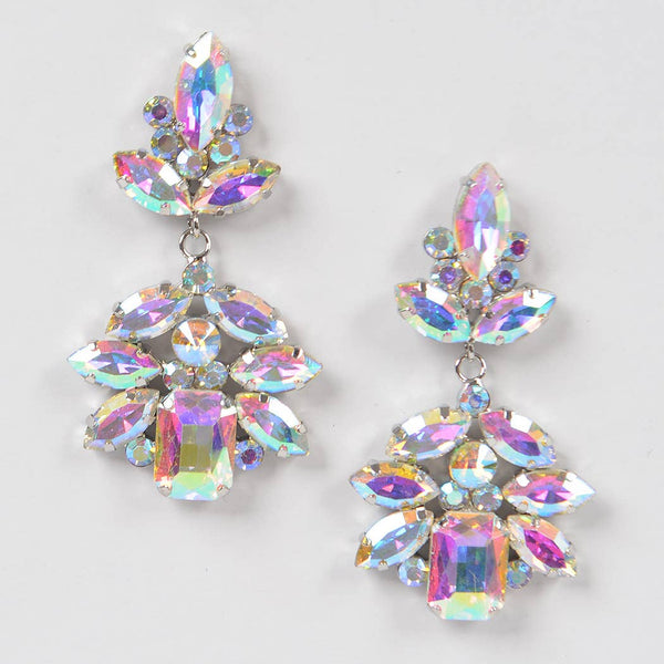 Multi Stone Party Earring: Clear