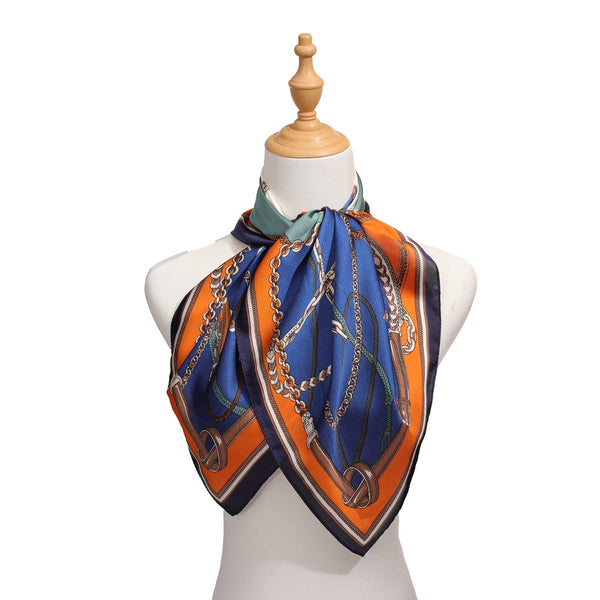 MULTICOLOR CHAIN SILK SCARF: BKMT