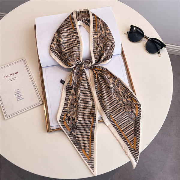 FASHIONABLE DOUBLE-LAYER NARROW SILK HEAD SCARF_CWASC1512: TYPE1 / (OS) 1