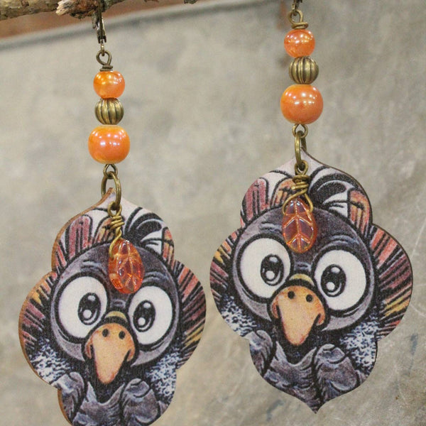 Fall Leaves & A Turkey Earrings