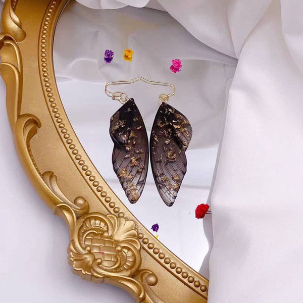 Gradient Cicada Wings Butterfly Wings Earrings: F
