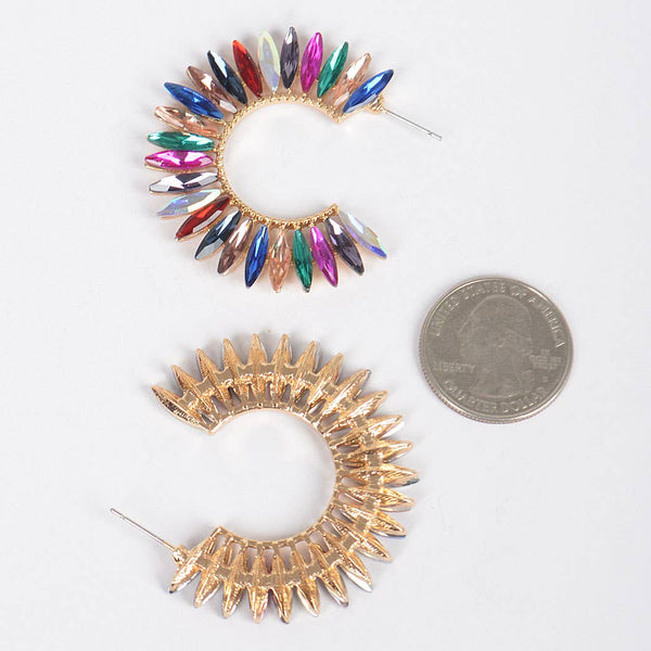 Rhinestone Earring: Clear Gold