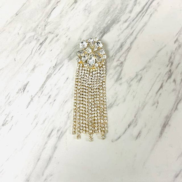 Crystal Waterfall Chandelier Statement Earring