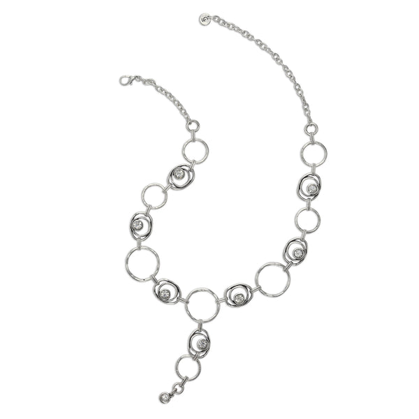 Handmade Crystal Pewter Necklace - 3859