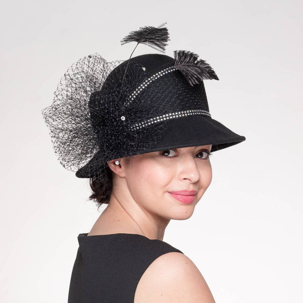 400769 Wool Felt Tear Drop Crown Hat: MINK / BROWN / Felt