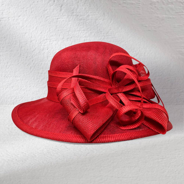 Two Tone Bow Accent Elegant Sinamay Dressy Hat: Beige,Brown