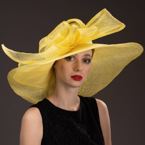 Large Wrapped Abstract Bow Sinamay Hat | 116033: Silver