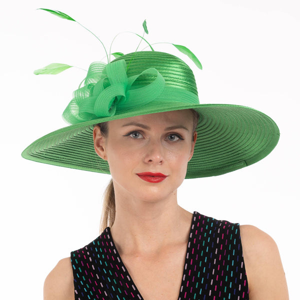 321883 | Color Satin Taffeta Off-The-Face Church Hat: BLACK
