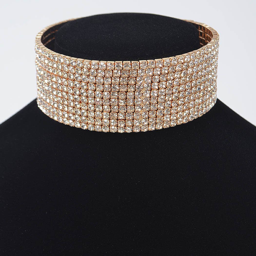 Flashy Diva Choker Necklace: Gold