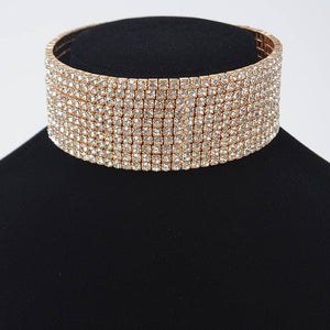 Flashy Diva Choker Necklace: Gold