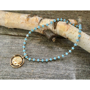 Necklace blue coin