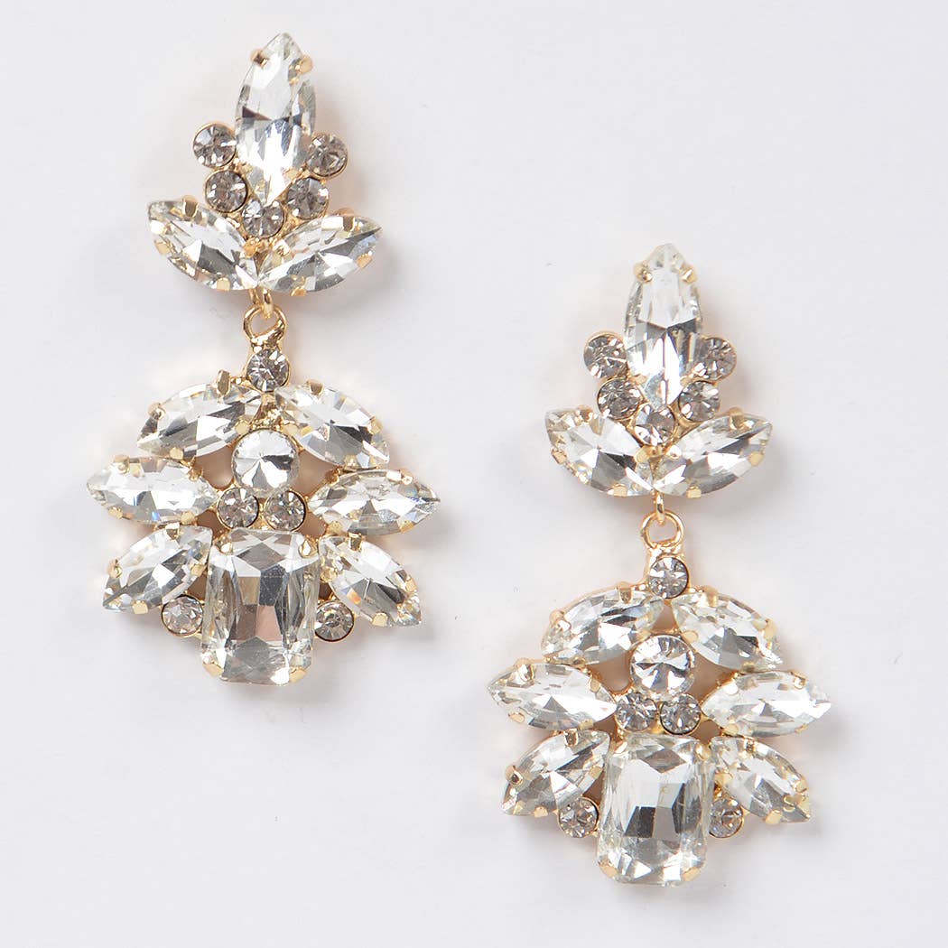Multi Stone Party Earring: Clear