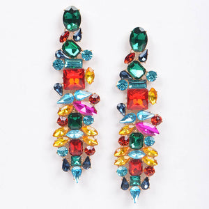 Multi Rhinestone Earring: Multicolor