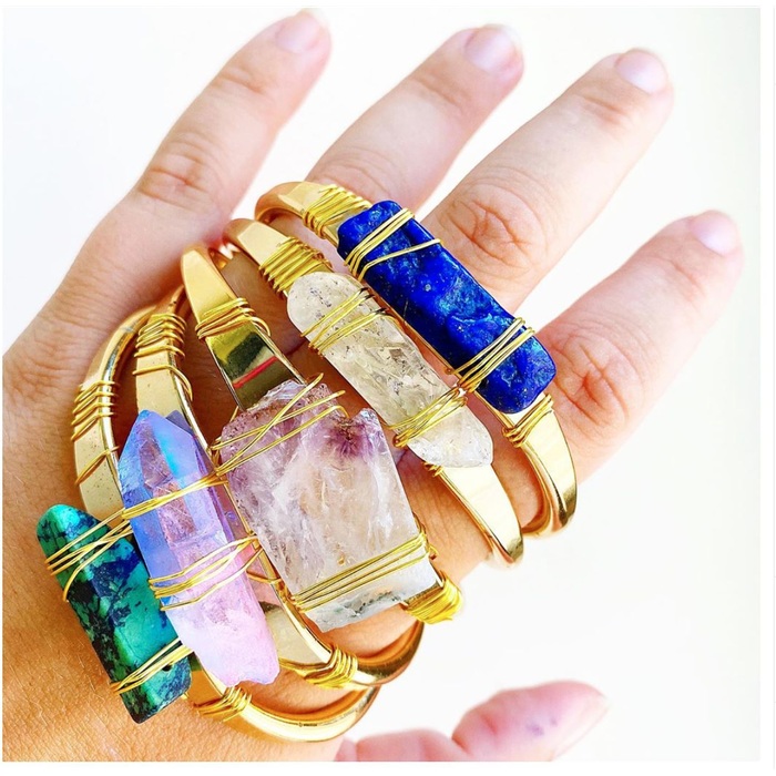 Crystal Cuff - Crystal Bracelet- Boho Bracelet Jewelry
