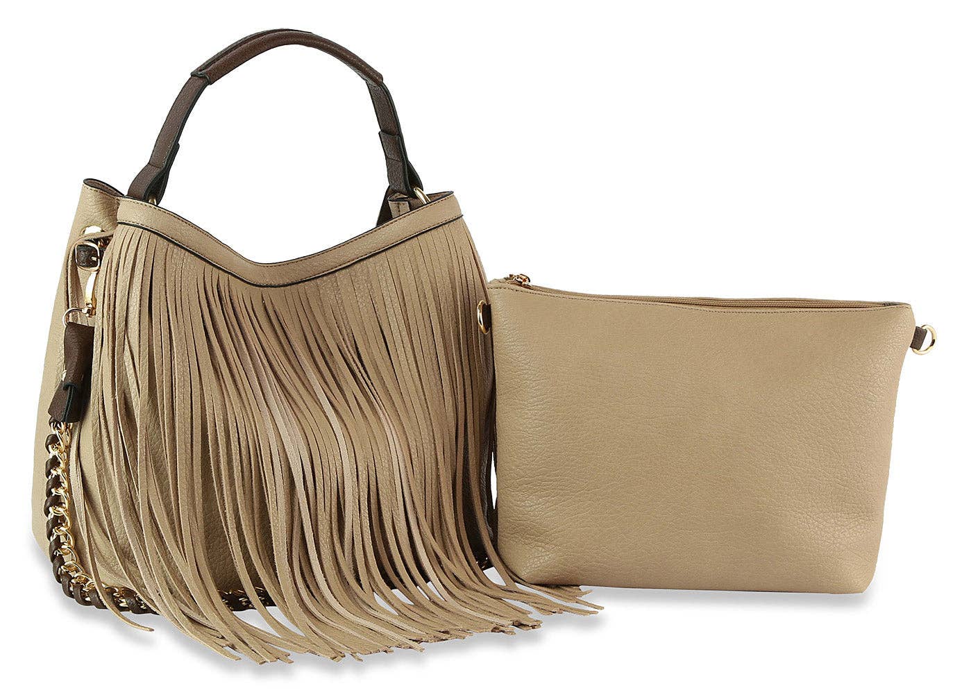 Fringe Hobo Handbag Set: D-0730-LST