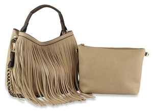 Fringe Hobo Handbag Set: D-0730-LST