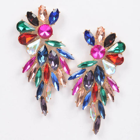 Rhinestone Earring: Multicolor