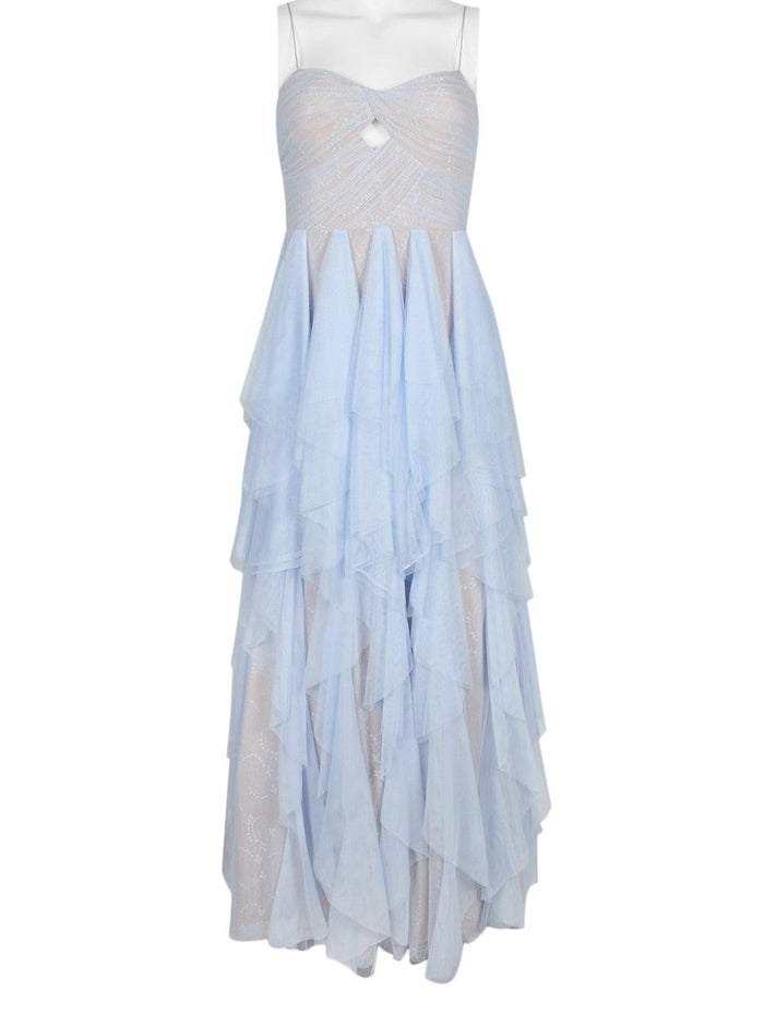 Spaghetti Strap Mesh Gown