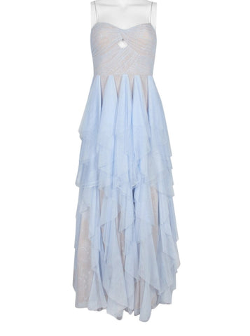 Spaghetti Strap Mesh Gown