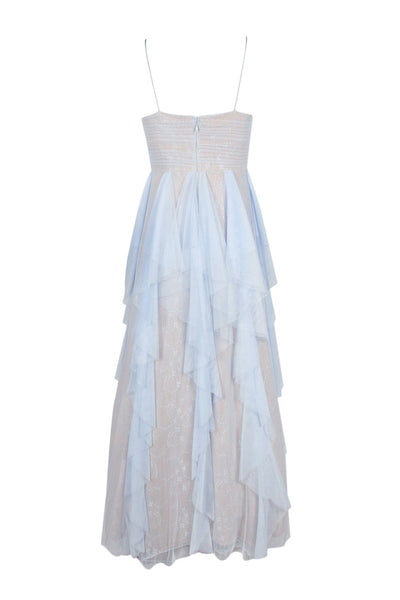 Spaghetti Strap Mesh Gown