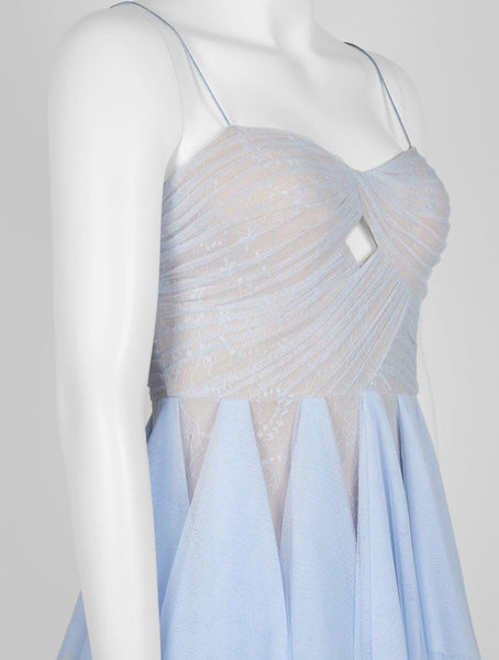 Spaghetti Strap Mesh Gown