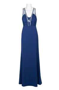 Zipper Back Illusion Gown