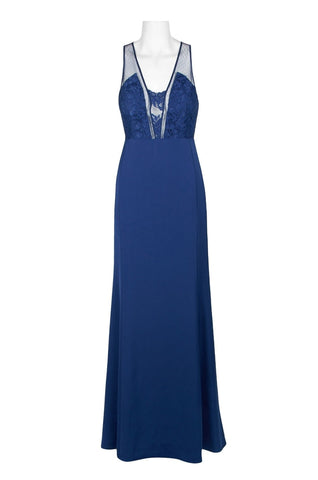 Zipper Back Illusion Gown